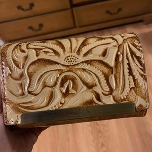 Patricia Nash Embossed Brown Leather Wallet